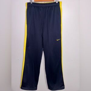 Vintage Nike Pants Men’s XL Blue Yellow Stripe Therma Fit Basketball Track Y2K